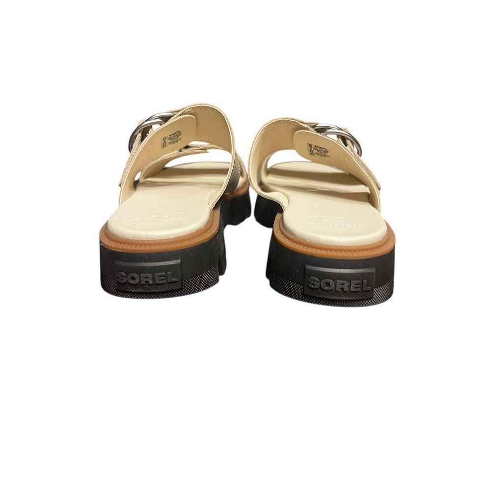 Sorel woman’s 10 Rein CB cream black Slide Sandal hiking travel walking camping - Picture 4 of 6
